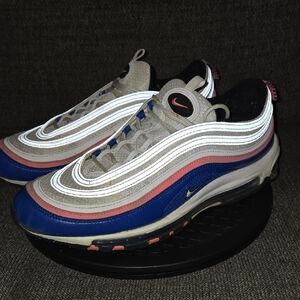 Nike Air Max 97 with Blue, Pink, and Gray Accents